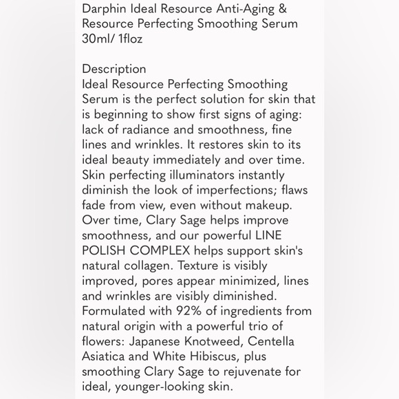 Darphin Ideal Resource Perfecting Smoothing Serum 30ml /1 oz., New in box - Picture 3 of 3